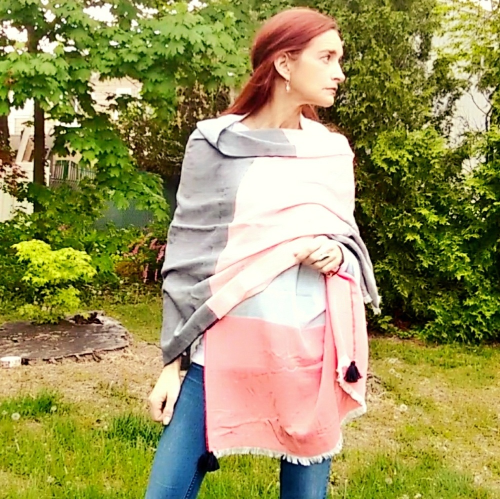 J. Crew Block Striped Oversized Cotton Scarf-NWT